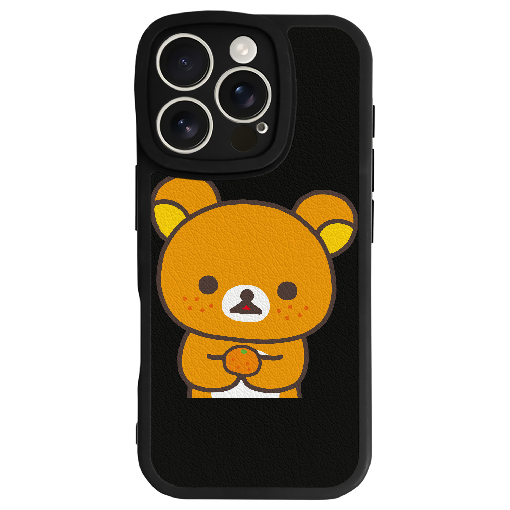 （画像用） リラックマ リラックマ キイロイトリ Rilakkuma Korilakkuma Kiiroitori 【iPhone 16シリーズ対応】シリコンスマホケース（レザー調） 材質：シリコン